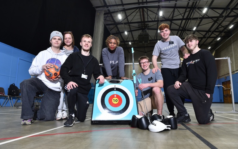 A group photo at a Rossendale Works sports session.