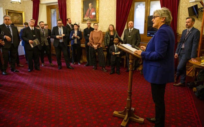 Baroness Sater speaking at the launch of the Get Well, Stay Well Agreement