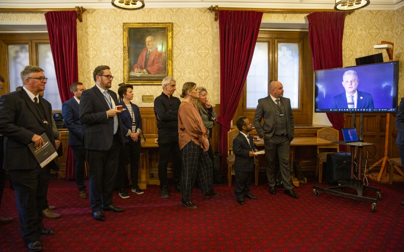 Guests attend the launch of the Get Well, Stay Well Agreement and hear from Stuart Andrew MP