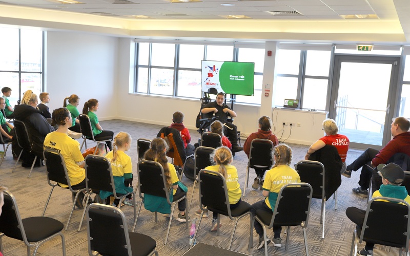 Schoolchildren hear from Kieran Tait on the impact of the Games on him